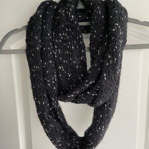Black Infinity Scarf with Gray Accent